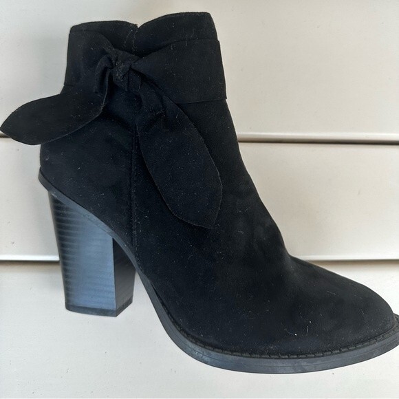 Del Mar NWOT Suede Bow Block Heel Ankle Boot Bootie Southwestern Bohemian Size 7 - Picture 4 of 9